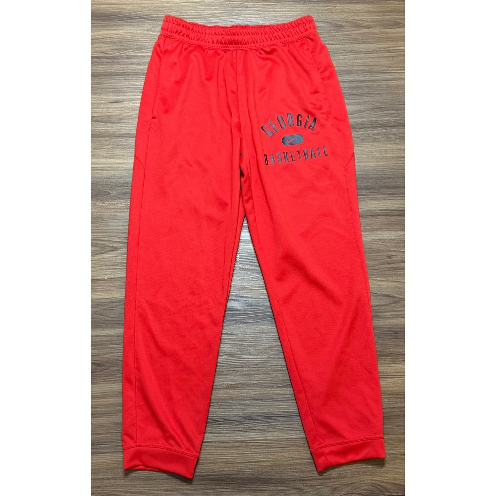 Nike Mens Georgia Spotlight Basketball Team Issued Red Sweatpants Size M